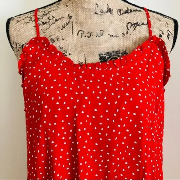 Anthropologie Seen Worn Kept Polka Dot Slip Dress - Picture 4 of 12